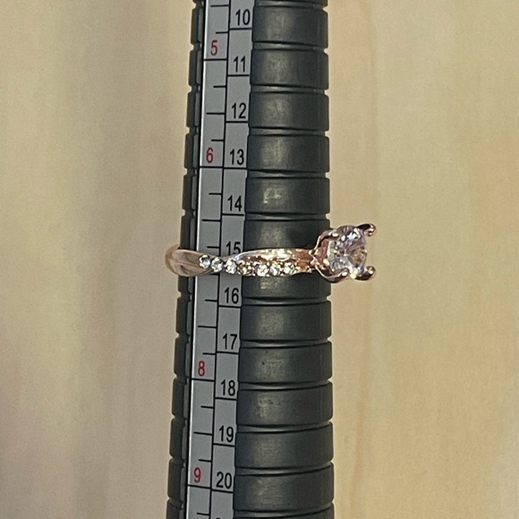 Princess Cut Faux Rose Gold Diamond Wedding Ring Promise Ring Engagement Ring - Picture 7 of 8